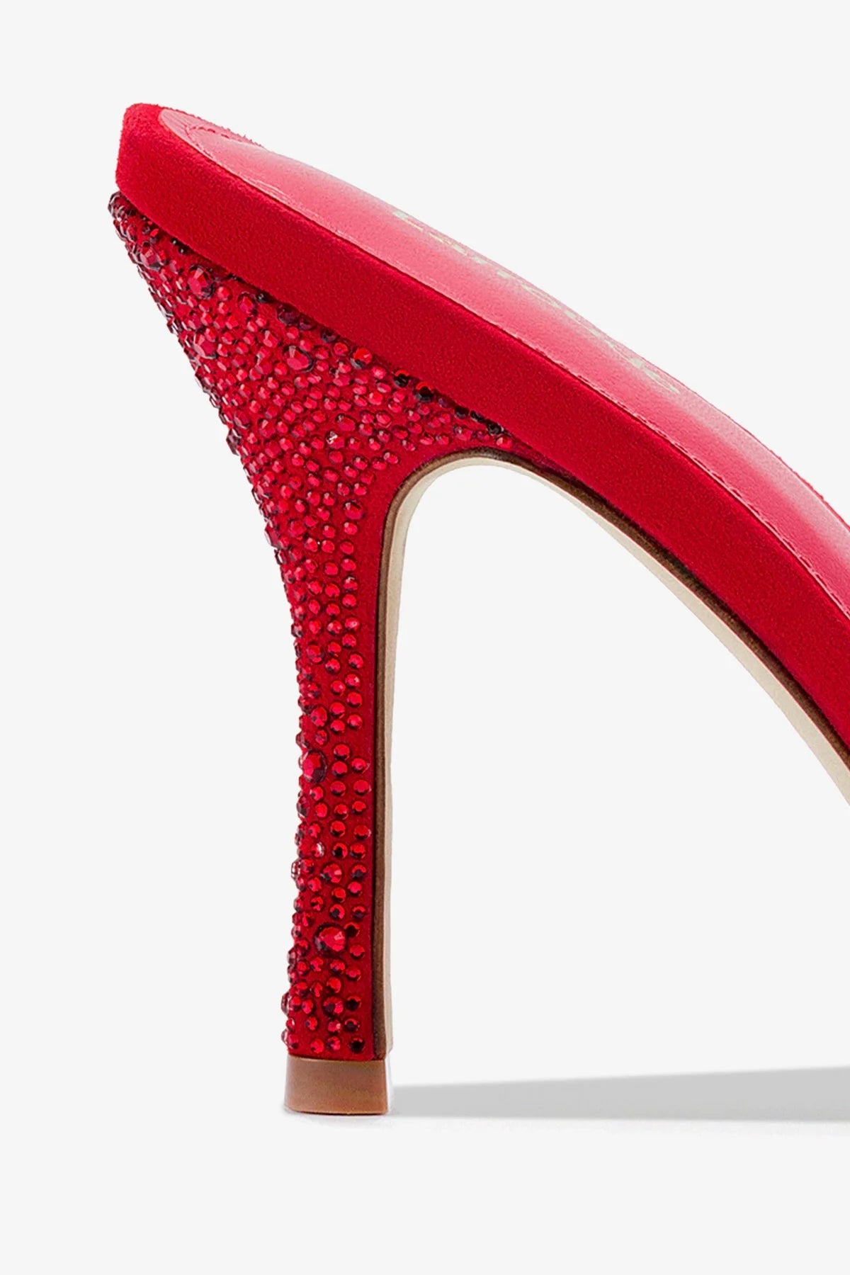 Elle Mule Crystal In Scarlet Suede