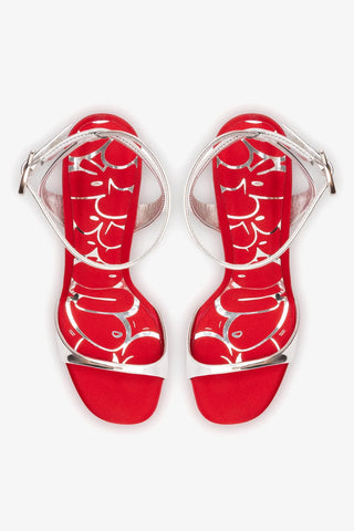 Sandália Freya Espelhado Prateado Sandal Larroudé