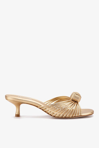 Mule Valerie Couro Dourado Sandal Larroudé