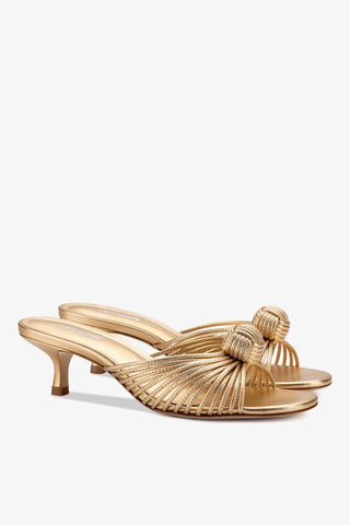 Mule Valerie Couro Dourado Sandal Larroudé
