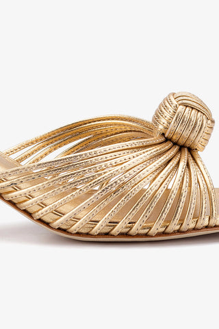 Mule Valerie Couro Dourado Sandal Larroudé