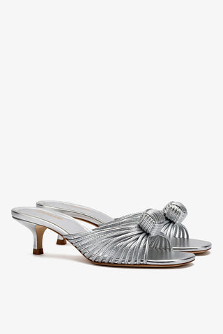 Mule Valerie Couro Prateado Sandal Larroudé