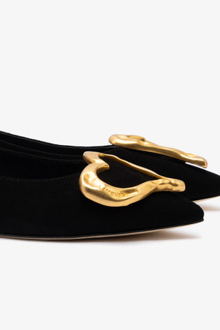 Lee Amore Flat In Black Leather