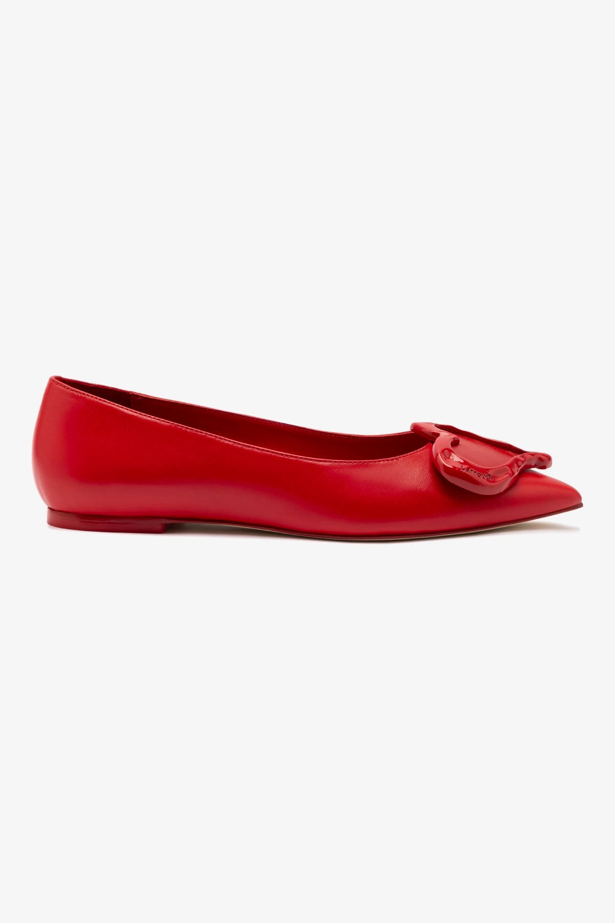 Lee Amore Flat In Scarlet Leather