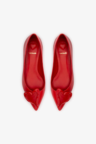 Lee Amore Flat In Scarlet Leather
