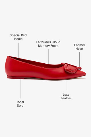 Lee Amore Flat In Scarlet Leather