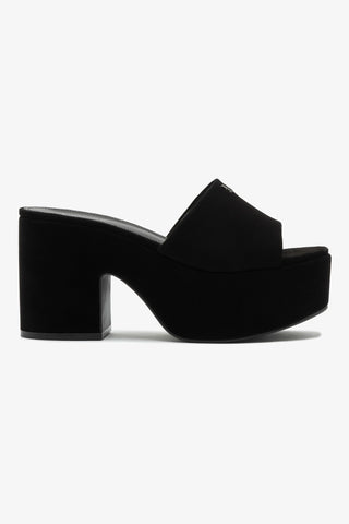 Mule Plataforma Miso Camurça Preto