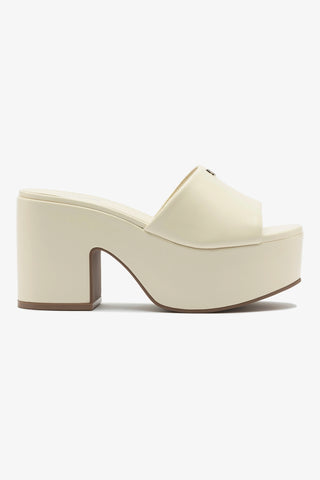 Mule Plataforma Miso Couro Off White