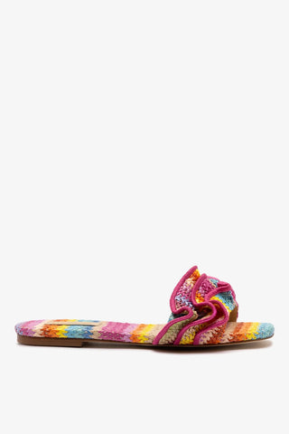 Flat Ivy Ráfia Multicor e Babados — Larroudé
