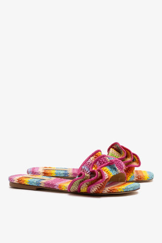 Flat Ivy Ráfia Multicor e Babados — Larroudé