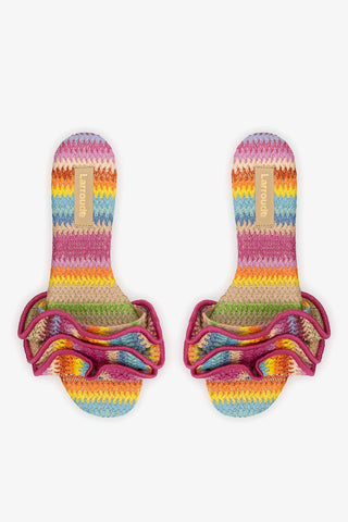 Flat Ivy Ráfia Multicor e Babados — Larroudé