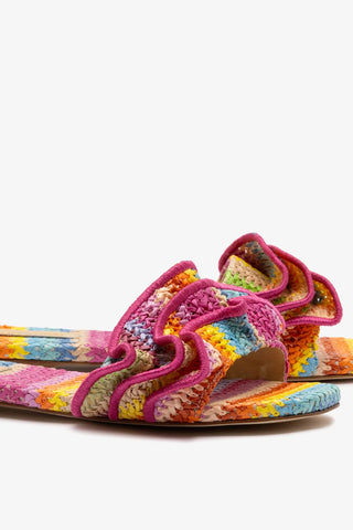 Flat Ivy Ráfia Multicor e Babados — Larroudé