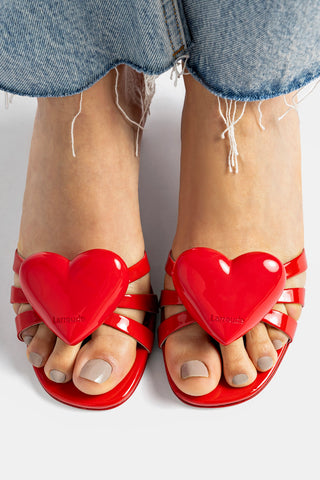 Mule Amore Couro Verniz Vermelho Womens - Shoes - Mules Larroudé