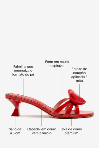 Mule Amore Couro Verniz Vermelho Womens - Shoes - Mules Larroudé