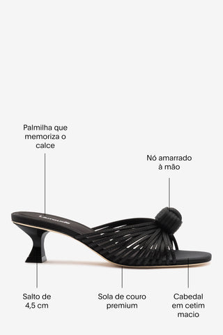 Mule Valerie Cetim Preto Mule Larroudé