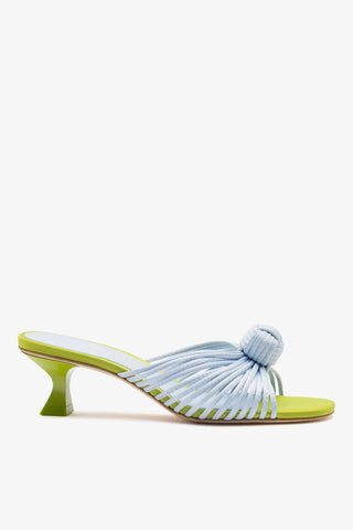 Mule Valerie Cetim Azul e Verde Mule Larroudé