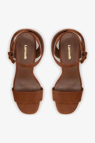 Sandália Plataforma Dolly Camurça Marrom