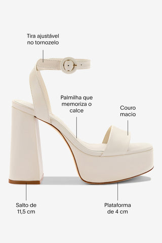 Sandália Dolly Couro Off White Sandal Larroudé