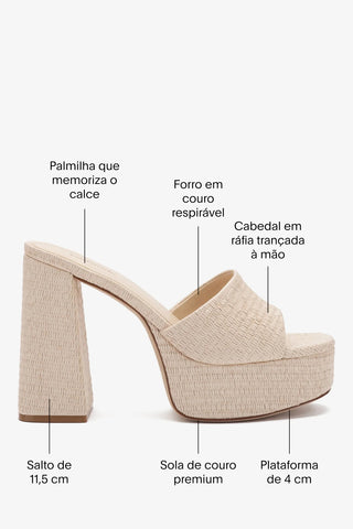 Mule Dolly Ráfia Natural Sandal Larroudé