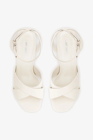 Sandália Plataforma Dolly X Couro Off White