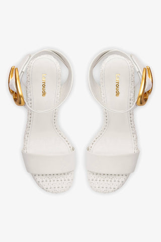 Sandália Dolly Verona Couro Branco e Ráfia Branco