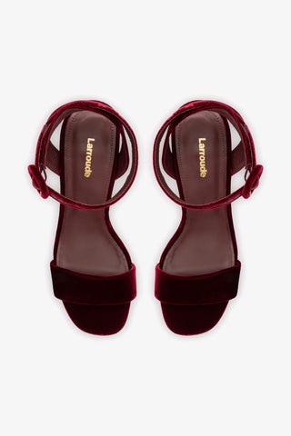 Sandália Dolly Veludo Vinho