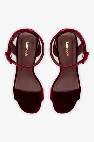 Sandália Dolly Veludo Vinho