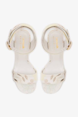 Larroudé x Markarian: Sandália Dolly Brocado Off White Sandal Larroudé x Markarian