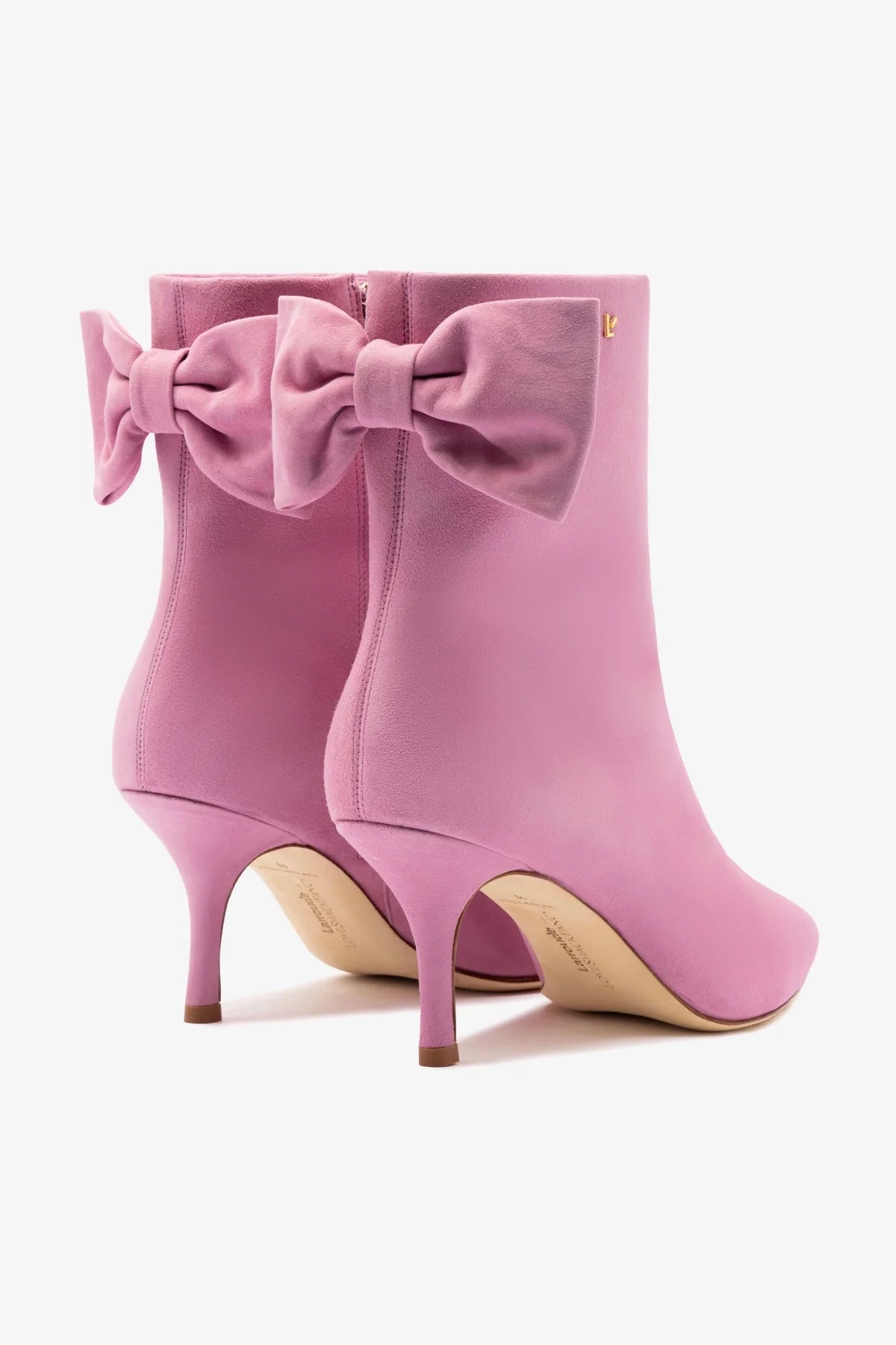 Larroudé for LoveShackFancy Bootie In Grape Ice Cream Suede