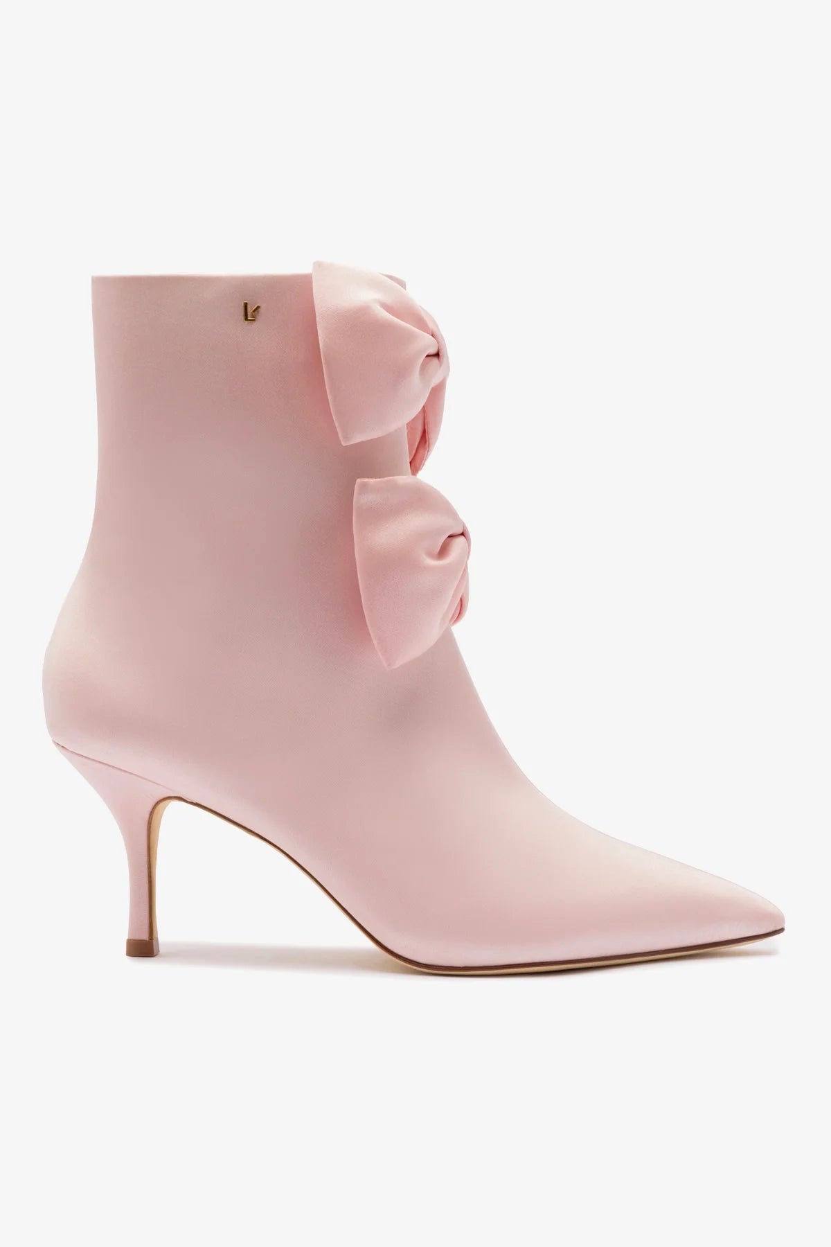 Larroudé for LoveShackFancy Bootie In Light Rose Satin