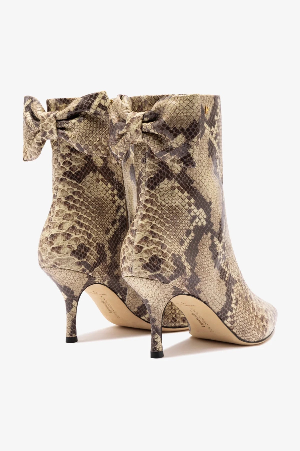 Larroudé for LoveShackFancy Bootie In Snake Print Leather