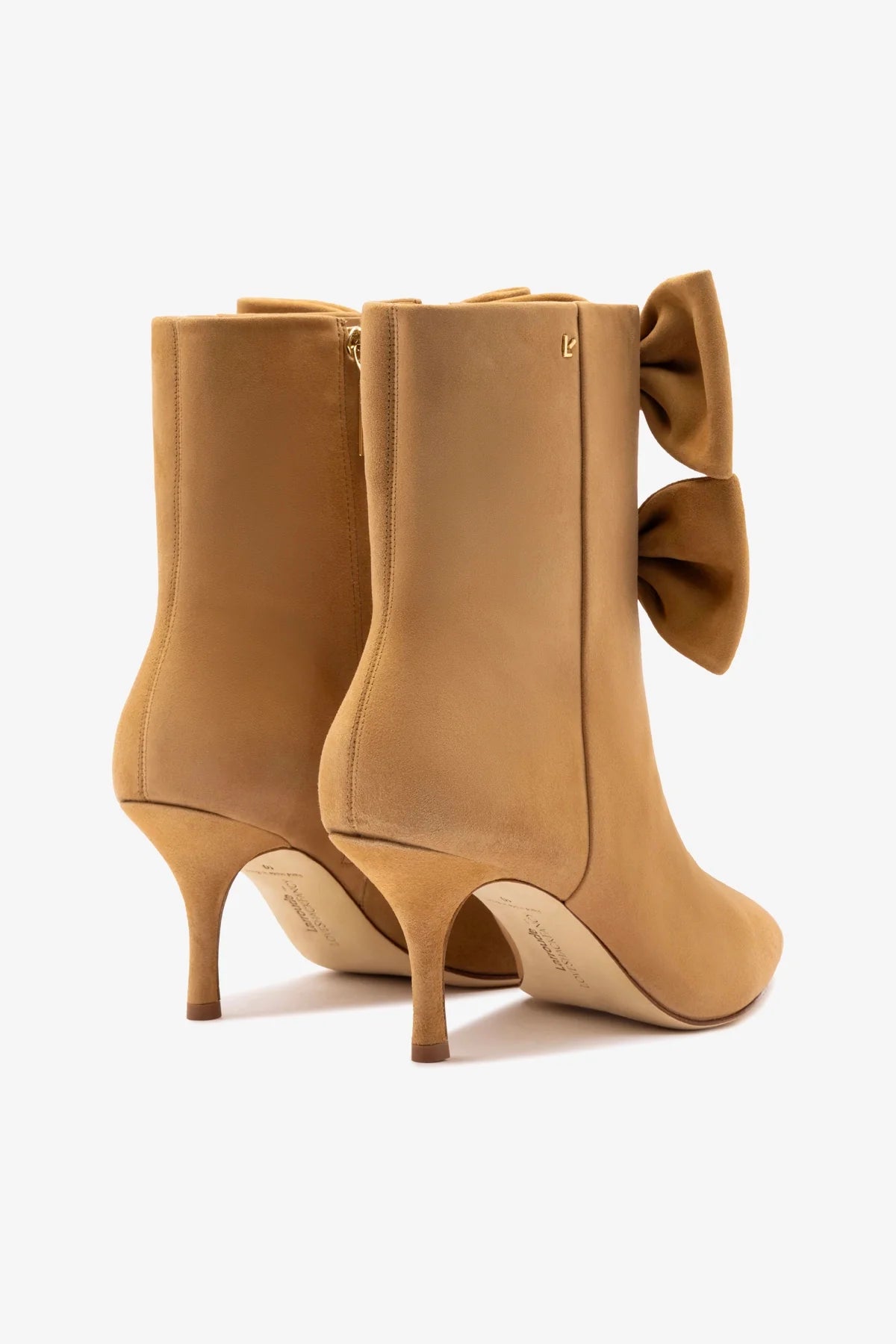 Larroudé for LoveShackFancy Bootie In Peanut Suede