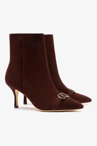 Bota Kate Mini Camurça Marrom
