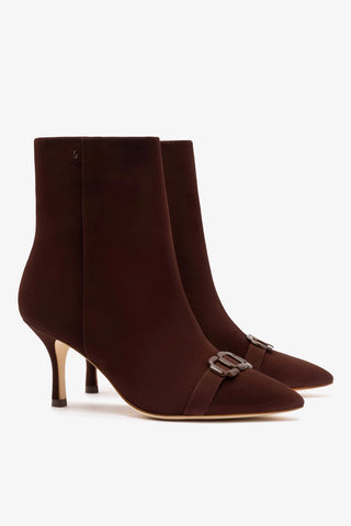 Bota Kate Mini Camurça Marrom