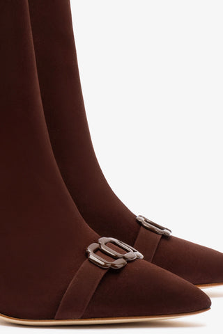 Bota Kate Mini Camurça Marrom