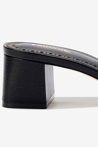 Mule Flora Couro Preto