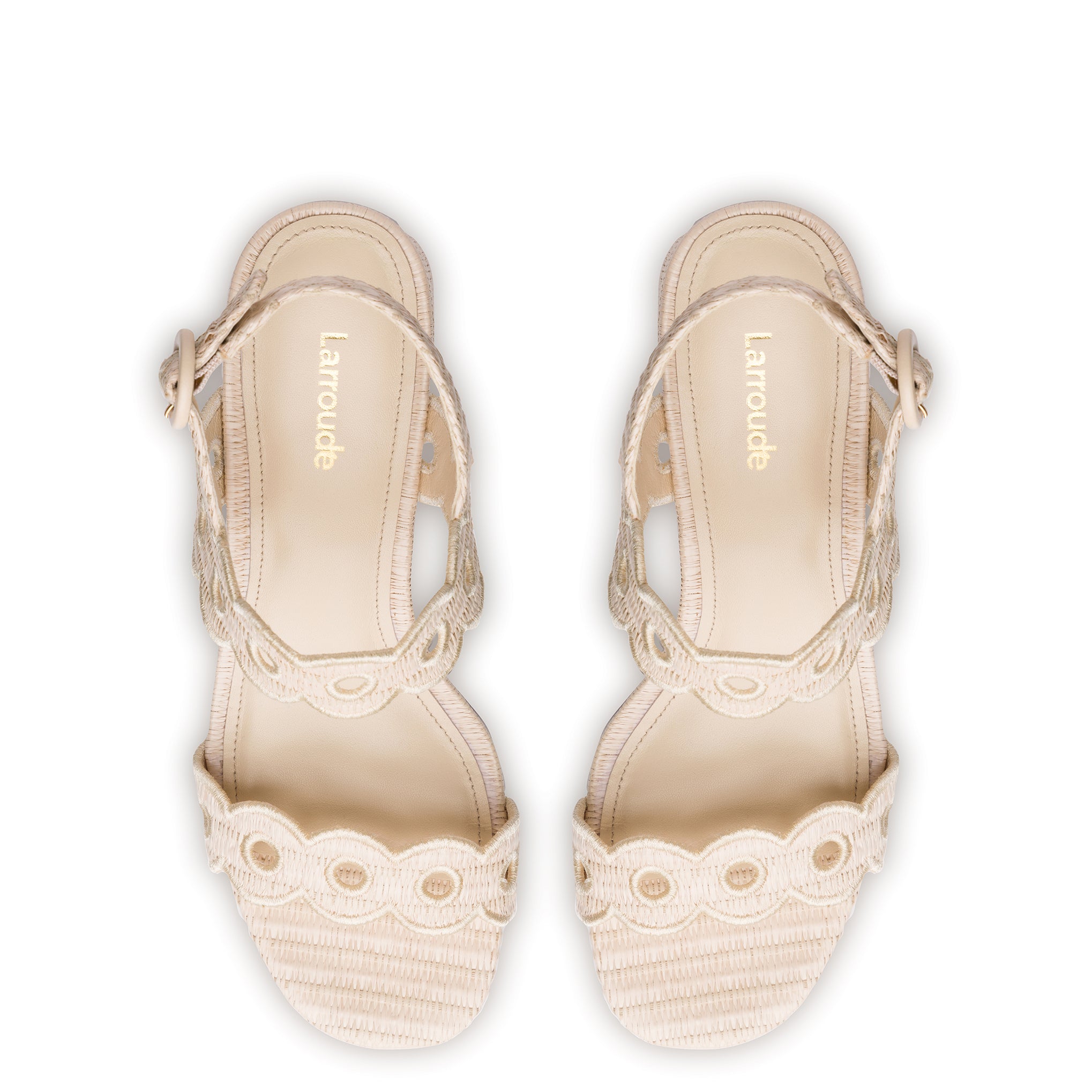 Florence Broderie Sandal In Natural Raffia