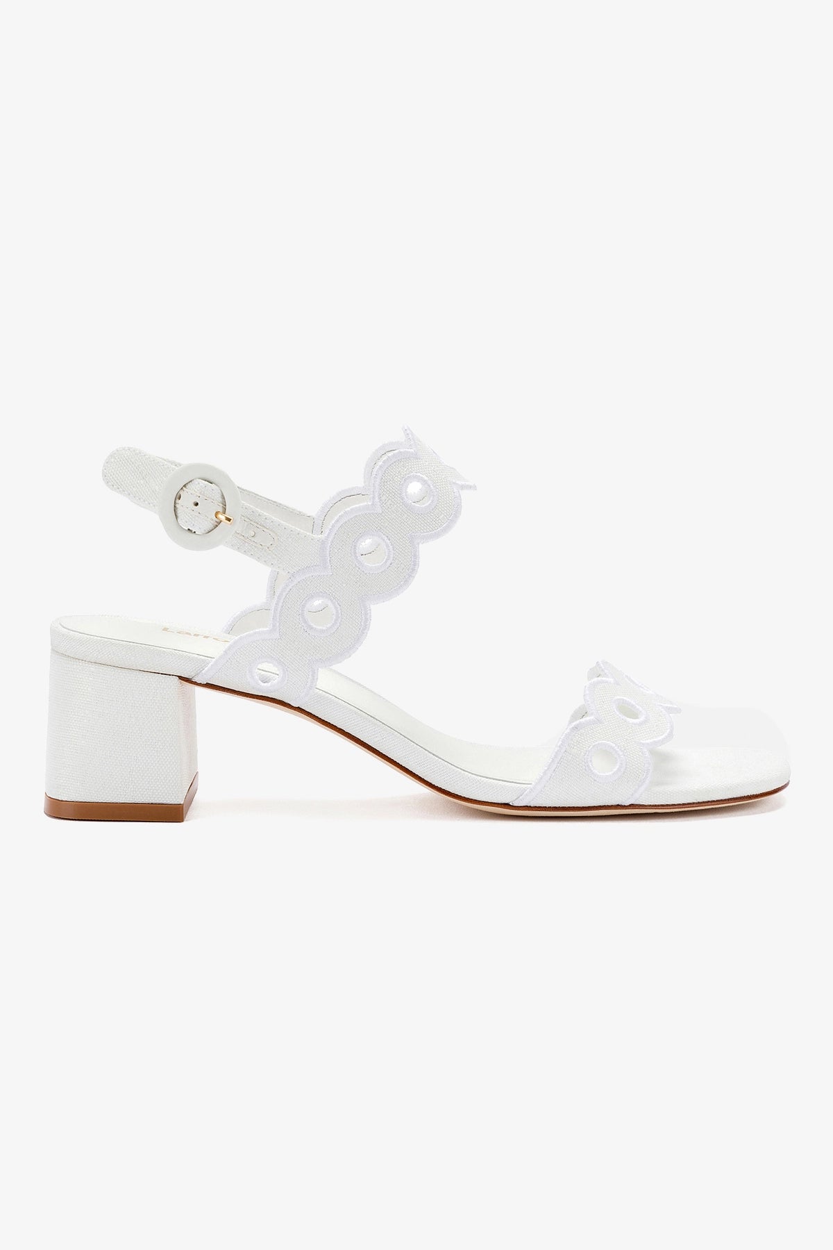 Florence Broderie Sandal In White Raffia