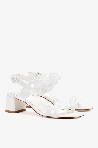 Sandália Florence Broderie Ráfia Branco Sandal Larroudé