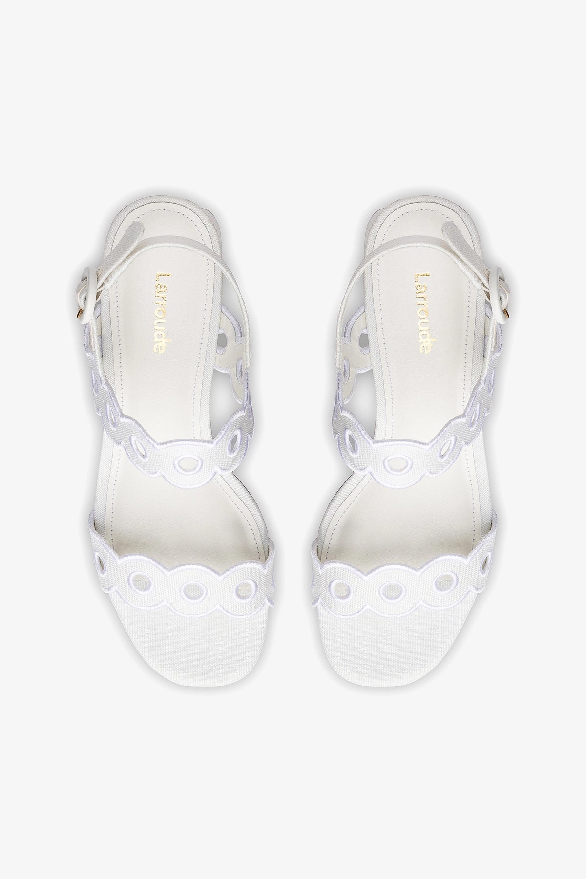 Florence Broderie Sandal In White Raffia