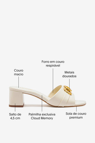 Mule Franca Couro Off White Womens - Shoes - Mules Larroudé