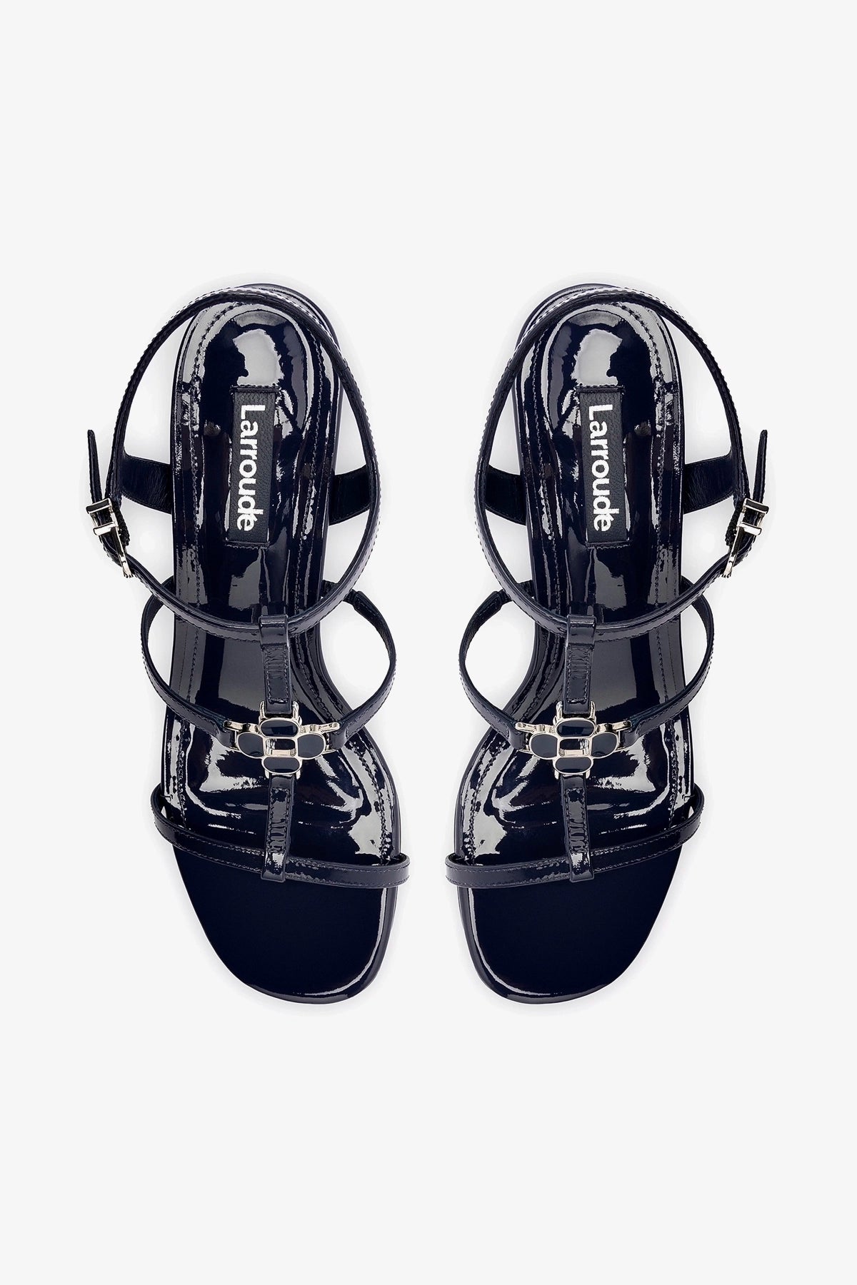 Hana Block In Navy Patent Leather