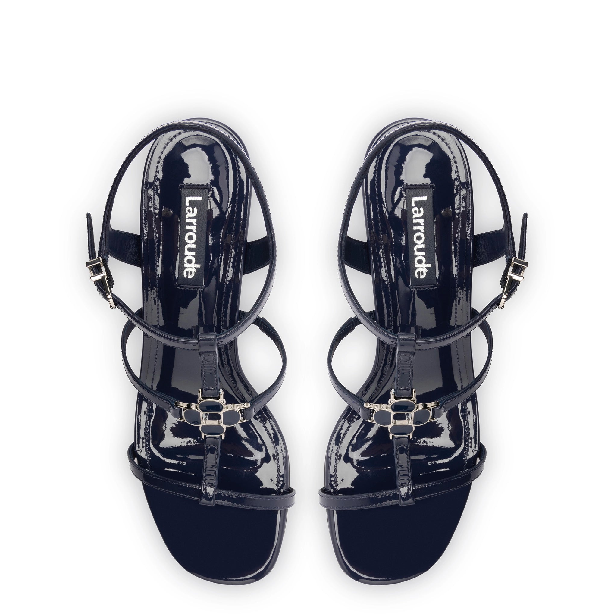 Hana Block In Navy Patent Leather