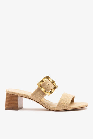 Mule Maria Ráfia Bege Womens - Shoes - Sandals Larroudé