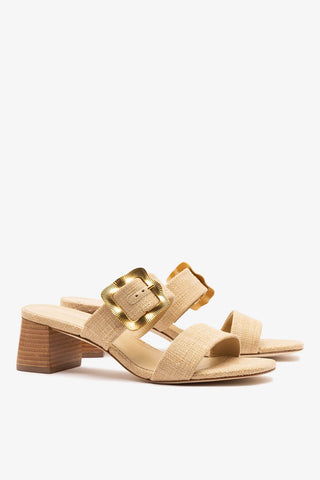 Mule Maria Ráfia Bege Womens - Shoes - Sandals Larroudé