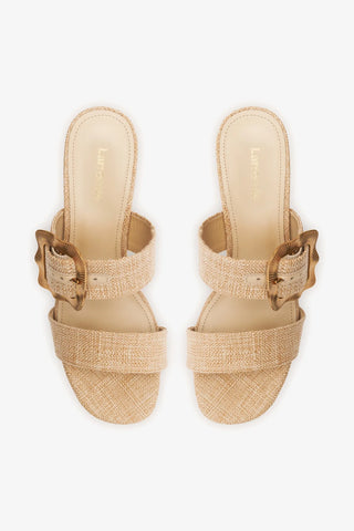 Mule Maria Ráfia Bege Womens - Shoes - Sandals Larroudé