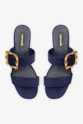 Mule Maria Camurça Azul Womens - Shoes - Sandals Larroudé