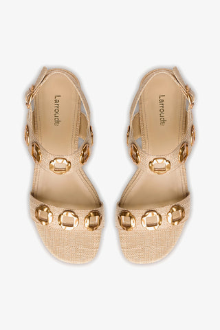 Sandália Milan Ráfia Bege