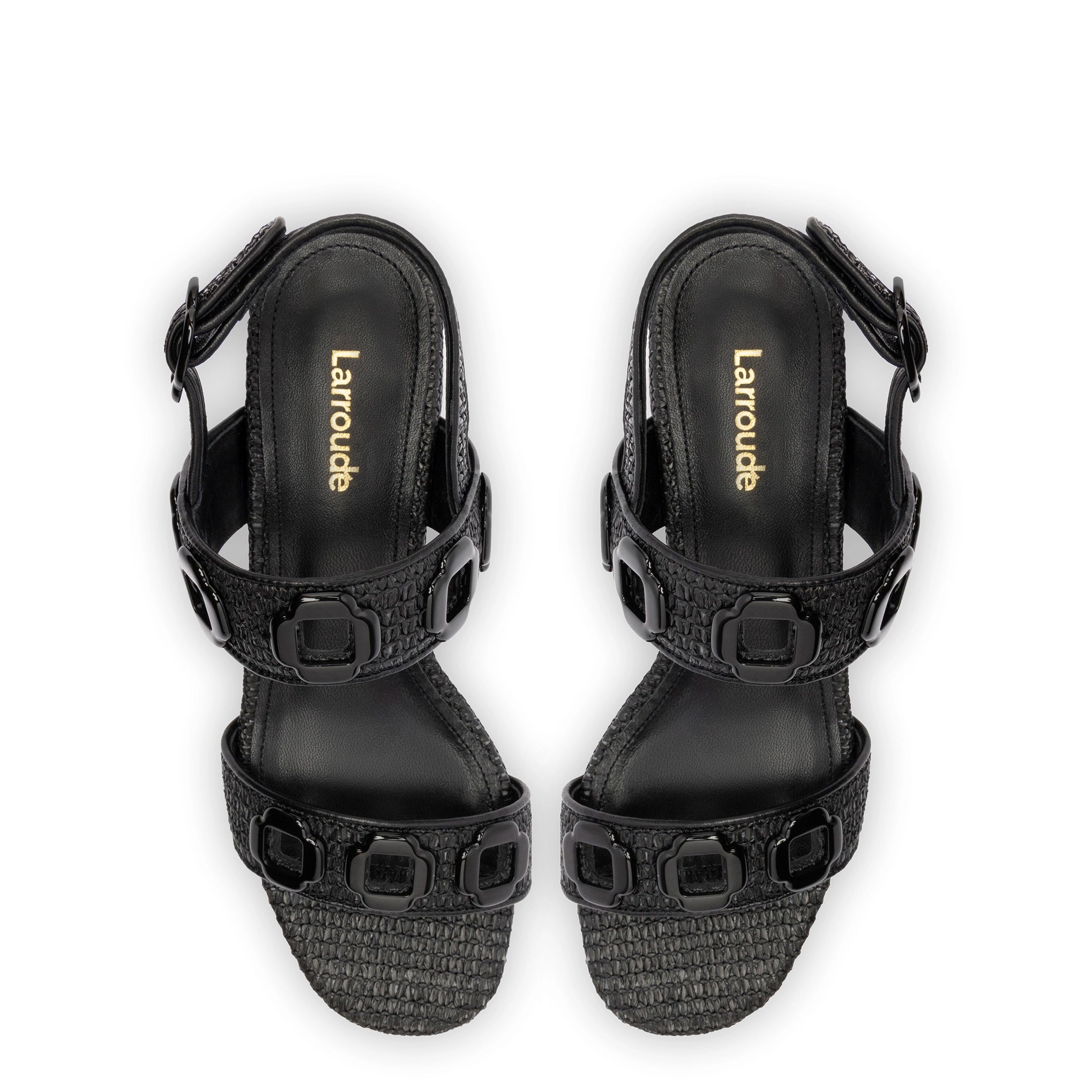 Milan Sandal In Black Wave Raffia