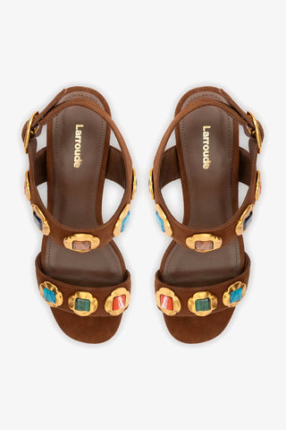 Sandália Milan Gioiello Camurça Marrom